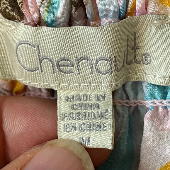 Chenault Women's Abstract Pastel Splash Off Shoulder Bell Sleeve Flared Blouse M - Picture 2 of 16